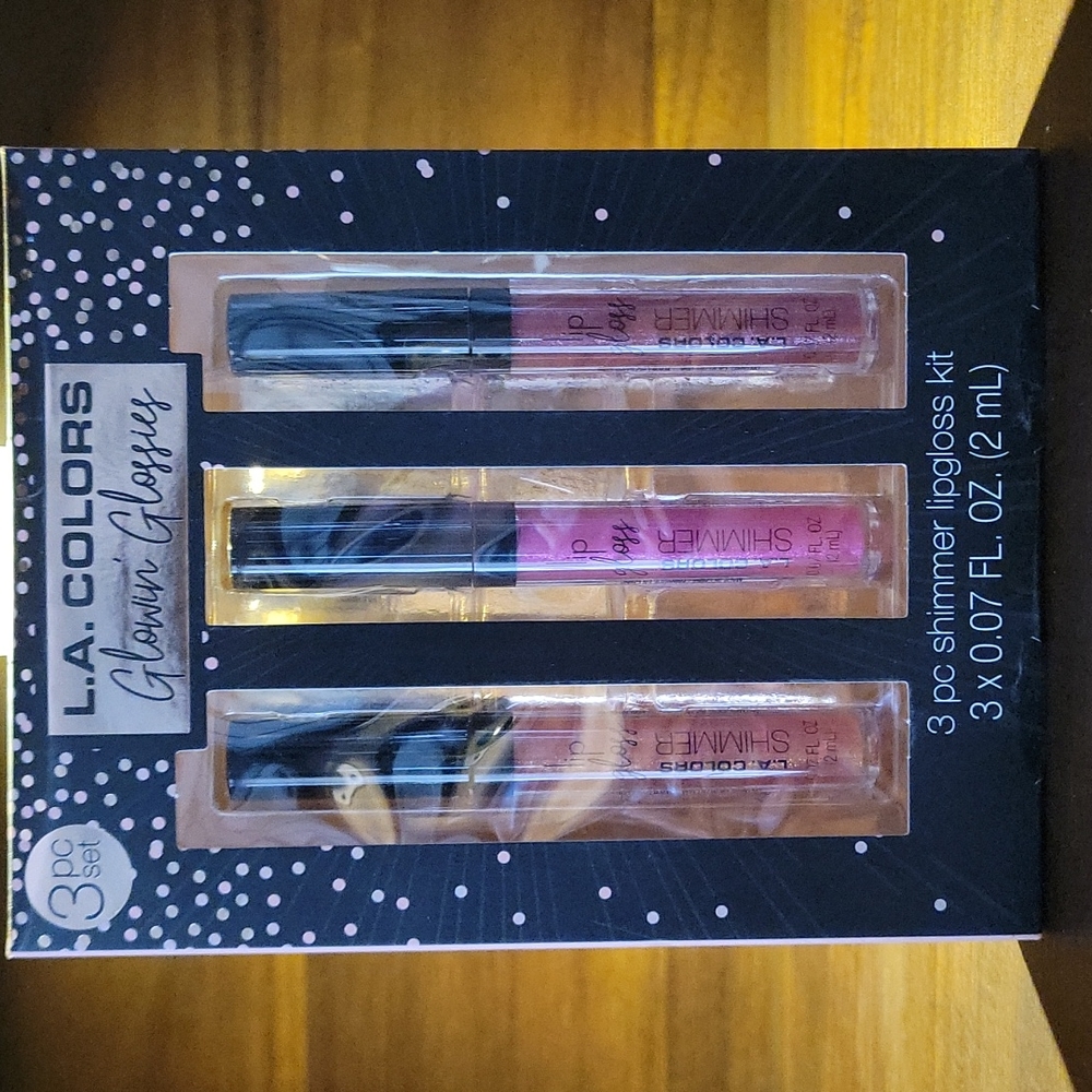 3 piece shimmer lipgloss kit